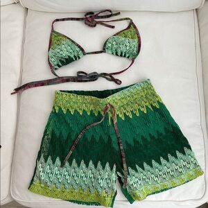 Scarlet Roos Crochet Lace Bikini top and shorts